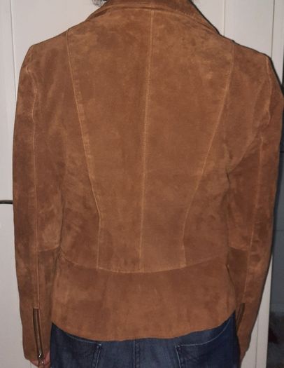 Biker style suede leather jacket UK 14 in excellent condition see last two photos for exact measurements and see third last photo for slight sign of wear FREE STANDARD POSTAGE INCLUDED