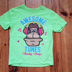 Age 6-7 Bright Green Monkey Teeshirt