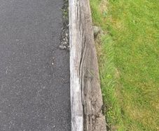 Weathered wooden railway sleeper