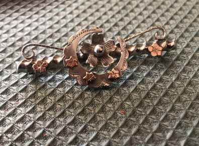antique victorian sterling silver sweetheart brooch