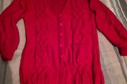 Handknit Long Aran Cardigan