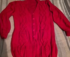 Handknit Long Aran Cardigan