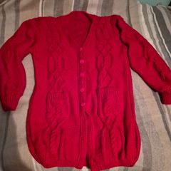 Handknit Long Aran Cardigan