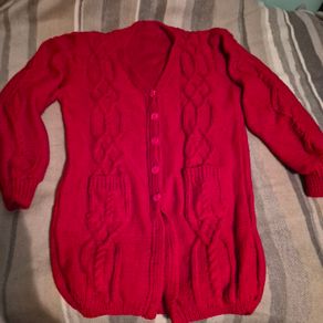 Handknit Long Aran Cardigan