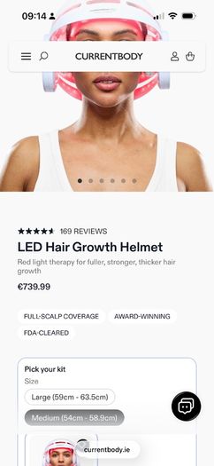 Current body hair Regrowth helmet