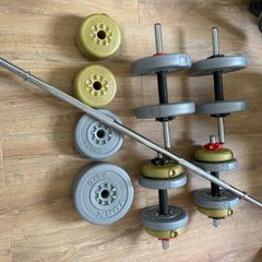 Barbell, dumbbells and weights