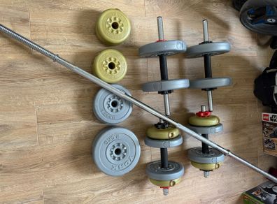Barbell, dumbbells and weights