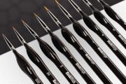 Detail Paint Brush Set, 9pcs Thin Brushes for Fine Detailing &amp; Art Painting - Acrylic,Watercolor, Oil Miniatures, Scale Models, Airplane Kits, Nail, Line Drawing, Warhammer (MULTIPLE COLOURS)