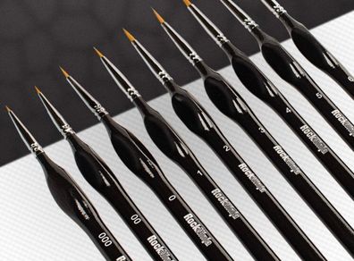 Detail Paint Brush Set, 9pcs Thin Brushes for Fine Detailing & Art Painting - Acrylic,Watercolor, Oil Miniatures, Scale Models, Airplane Kits, Nail, Line Drawing, Warhammer (MULTIPLE COLOURS)