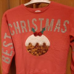 Girls christmas pudding sweater 6-7years
