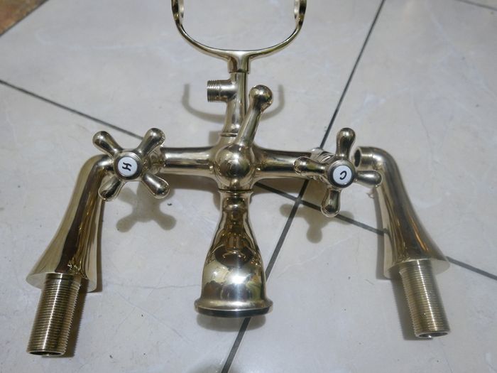 Vintage Retro Antique Plated Brass Bathroom Clawfoot Bath Tub Hand Shower taps Basin & Bath Shower Mixer (never used)