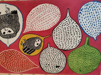 Vintage IKEA owl abstract carpet rug