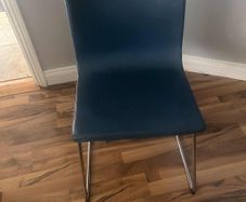 Ikea Bernhard Blue Leather Chair