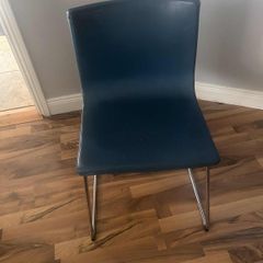 Ikea Bernhard Blue Leather Chair