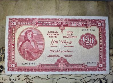 20 Pound Lady Lavery 23/10/57 IRISH NOTE