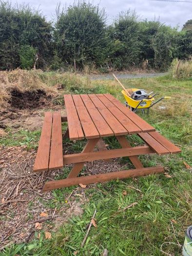 Picnic bench 6ft wide with hardwood pressure treated decking boards