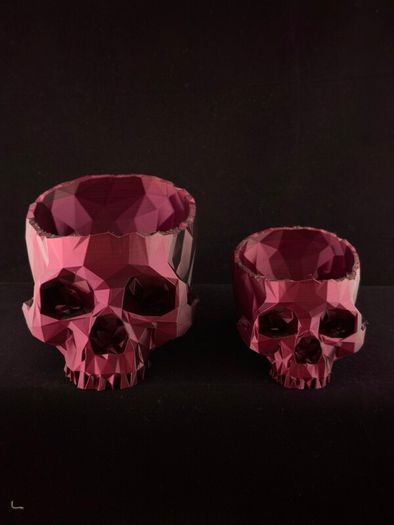 3D Printed Low Polygon Skull Planter/ Bowl