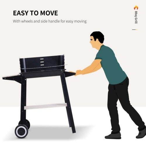 Charcoal BBQ Grill Trolley Patio Outdoor Garden Barbecue
