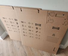 7 moving boxes and pre-cut bubblewrap