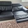 DFS Hawk 3 seater Power Recliner black leather Sofa Image 3