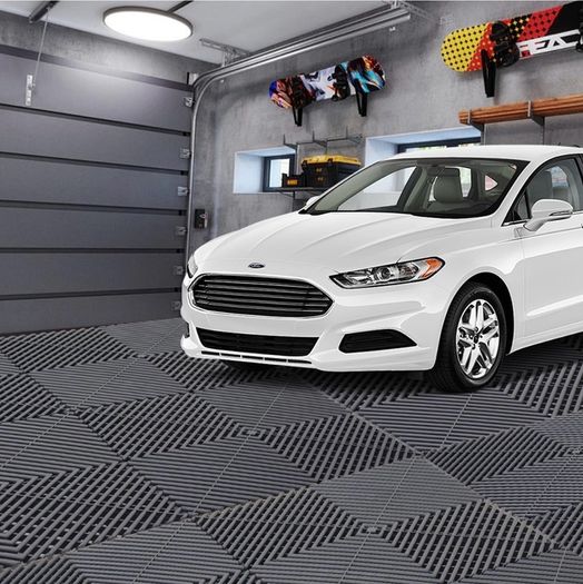 20 Pack Industrial Interlocking Floor Tiles Garage Mats 40 x 40 cm Modular Interlocking Floor Mats Slip Garage PVC Cushion Workshop Drainage Mat for Outdoor Wet Area