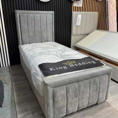 Single bed and mattress