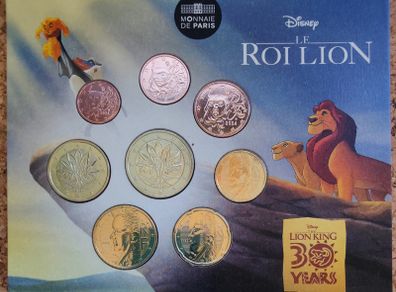 France Brilliant Uncirculated Euro Coin Set 2024 - Lion King 30th - Disney