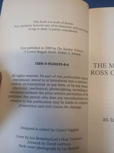 The Miseducation of Ross O'Carroll Kelly, first edition