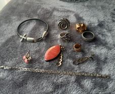 solid silver,one gold plated folli follie, bracelet,rings,earrings and other what the pictures
