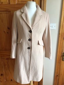 Vintage Marks and Spencers Ladies Buttermilk Coat Wool and Cashmere Size 14 includes postage