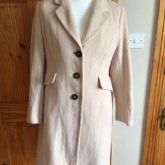 Vintage Marks and Spencers Ladies Buttermilk Coat Wool and Cashmere Size 14 includes postage