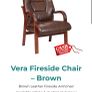 Brown Leather Fireside Armchair Image 4
