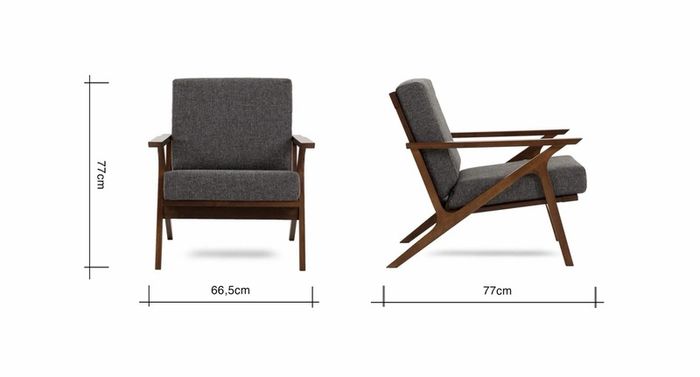 2x Grey Lounge Chairs