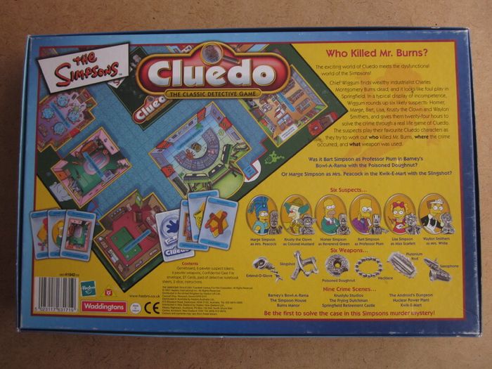 The Simpsons Cluedo Board Game 2001