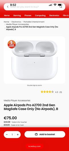 Apple AirPods Pro 2nd Gen (Case Only)