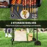 Barbecue Grill Portable Outdoor Charcoal BBQ Grill with Offset Smoker 109 x 60 x 120 cm Black Image 9
