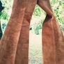 vintage 1970's suede leather flared trousers Image 2