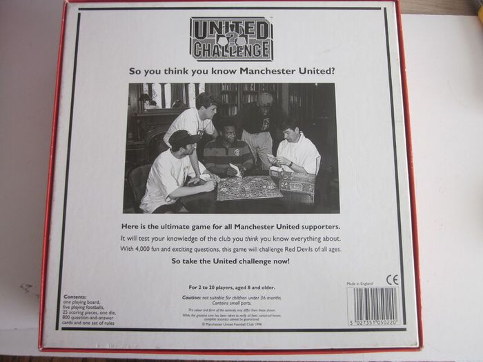 Manchester United Vintage 1994 Official Challenge Trivia Board Game