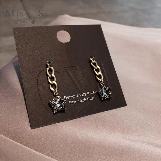 Silver star earrings