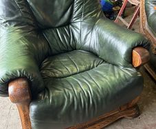 green leather armchair