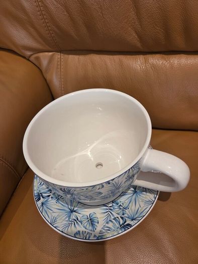 Large cup and saucer pot from Denby