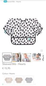 Silicone Bib - Grey Hearts