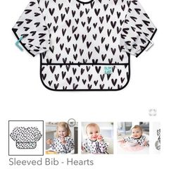 Silicone Bib - Grey Hearts