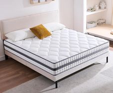 King Mattress, Hybrid Memory Foam and Spring, Zonal Support, Decompression, Medium Firm, Soft and Breathable Cloth, Mattress-in-Box, 150x200x22cm