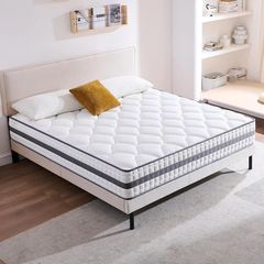 King Mattress, Hybrid Memory Foam and Spring, Zonal Support, Decompression, Medium Firm, Soft and Breathable Cloth, Mattress-in-Box, 150x200x22cm