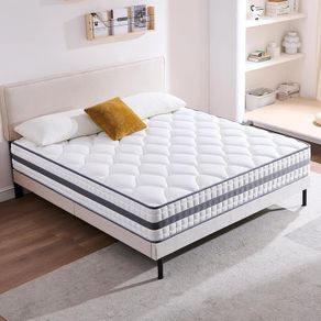 King Mattress, Hybrid Memory Foam and Spring, Zonal Support, Decompression, Medium Firm, Soft and Breathable Cloth, Mattress-in-Box, 150x200x22cm