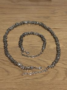 Newbridge Silver Plated Heart Bead Necklace and Bracelet