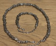 Newbridge Silver Plated Heart Bead Necklace and Bracelet