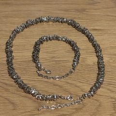 Newbridge Silver Plated Heart Bead Necklace and Bracelet