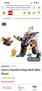 Lego Ninjago - 71792 - Sora's transforming Mech Bike Racer